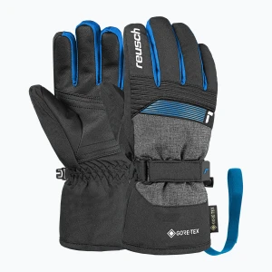 Rękawice narciarskie dziecięce Reusch Rocket GORE-TEX black / black melange / brilliant blue