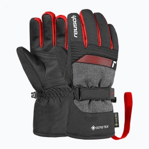 Rękawice narciarskie dziecięce Reusch Rocket GORE-TEX black / black melange / fire red