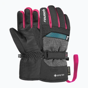 Rękawice narciarskie dziecięce Reusch Rocket GORE-TEX black / black melange / pink glo