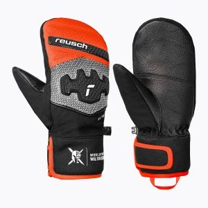 Rękawice narciarskie dziecięce Reusch Worldcup Warrior Prime R-Tex XT Mitten black / silver / fluo red