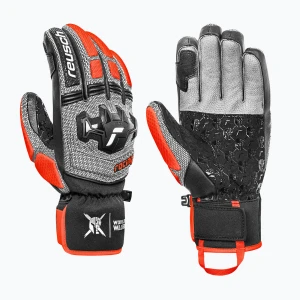 Rękawice narciarskie męskie Reusch Worldcup Warrior SC black / silver / fluo red
