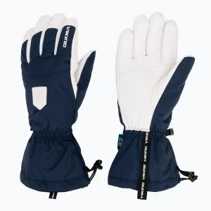 Rękawice narciarskie męskie Viking Sven Ski navy / white leather Granatowy