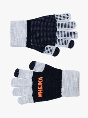 Rękawiczki chłopięce z napisem Hejka szare Family Concept by 5.10.15.
