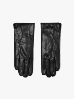 Rękawiczki damskie czarne z dżetami Moodo