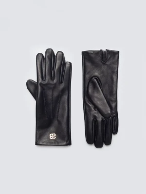 Rękawiczki damskie skórzane czarne Caroler 906 BIG STAR