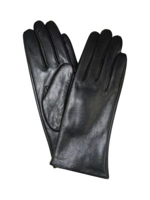 Rękawiczki damskie skórzane - czarne Semi Line