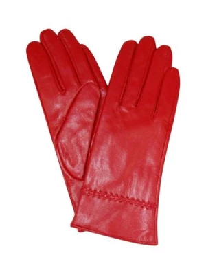 Rękawiczki damskie skórzane - czerwone Semi Line