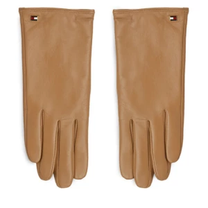 Rękawiczki Damskie Tommy Hilfiger Essential Flag Leather Gloves AW0AW15360 Beżowy