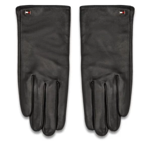 Rękawiczki Damskie Tommy Hilfiger Essential Flag Leather Gloves AW0AW15360 Czarny