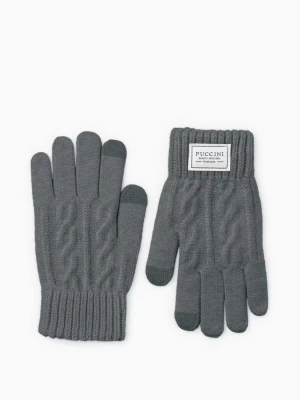 Rękawiczki damskie z systemem touch screen szare Puccini