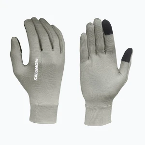 Rękawiczki do biegania Salomon Merino Gloves castor gray Szary