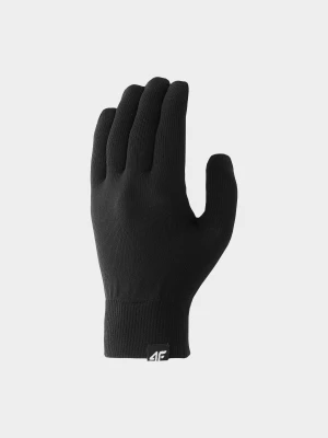 Rękawiczki dzianinowe bezszwowe Touch Screen uniseks - czarne 4F