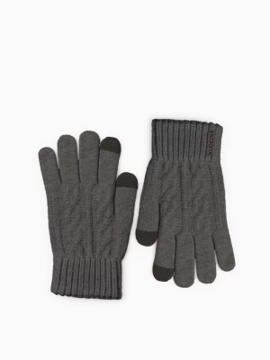 Rękawiczki dzianinowe brązowe Puccini