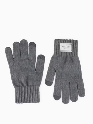 Rękawiczki dzianinowe ciemnoszare Puccini