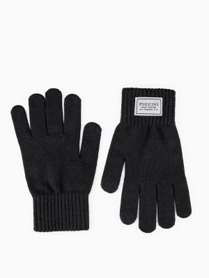Rękawiczki dzianinowe czarne Puccini