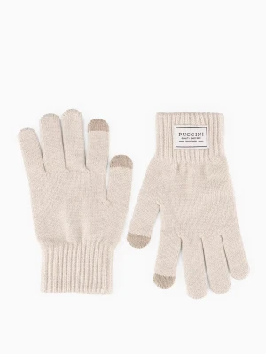 Rękawiczki dzianinowe jasnobeżowe Puccini