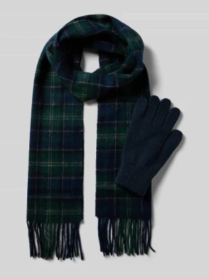 Rękawiczki i szal z mieszanki wełny w zestawie Barbour