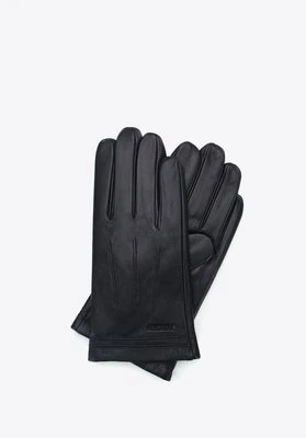 Rękawiczki męskie skórzane ocieplane czarne Wittchen