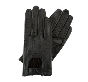 Rękawiczki samochodowe damskie ze skóry licowej czarne Wittchen
