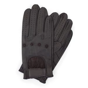 Rękawiczki samochodowe męskie ze skóry licowej ciemny brąz Wittchen