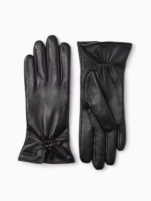 Rękawiczki Skórzane Damskie z Kokardką - rozmiar L Puccini