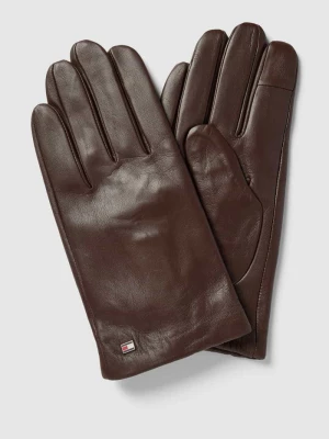 Rękawiczki skórzane z detalem z logo model ‘ESSENTIAL FLAG’ Tommy Hilfiger