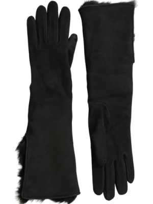 Rękawiczki Skórzane z Futrem i Podszewką z Kaszmiru Dolce & Gabbana