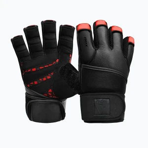 Zdjęcie produktu Rękawiczki treningowe RDX L4 Finger Weightlifting Leather red/black