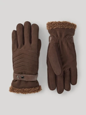 Rękawiczki z owczej skóry w kolorze ciemnobrązowym Joop