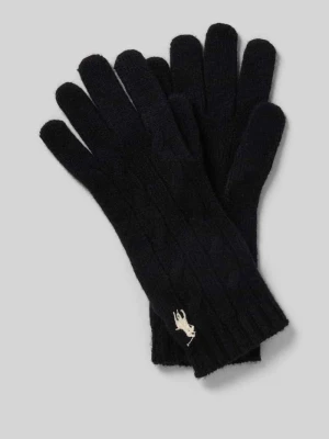 Rękawiczki wełniane z wyhaftowanym logo Polo Ralph Lauren