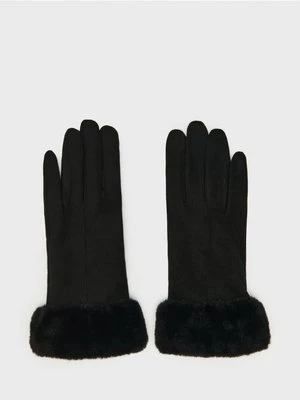 Rękawiczki z futerkiem czarne House