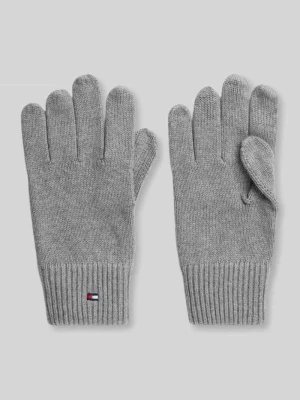 Rękawiczki z mieszanki bawełny i kaszmiru model 'ESSENTIALS FLAG' Tommy Hilfiger Średnioszary melanż