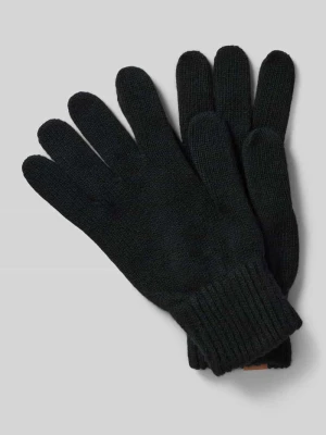 Rękawiczki z mieszanki bawełny i wiskozy z domieszką kaszmiru model ‘solid’ Bugatti
