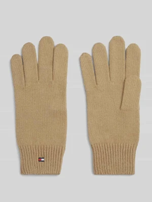 Rękawiczki z mieszanki bawełny z dodatkiem wełny Tommy Hilfiger Beżowy