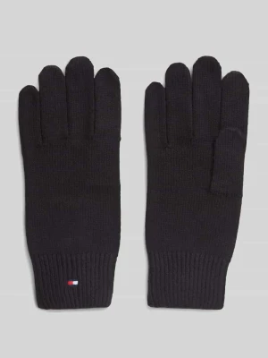 Rękawiczki z mieszanki bawełny z dodatkiem wełny Tommy Hilfiger Czarny