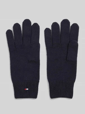 Rękawiczki z mieszanki bawełny z dodatkiem wełny Tommy Hilfiger Granatowy