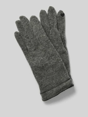 Rękawiczki z mieszanki wełny model ‘Leather Piping Touch’ Roeckl