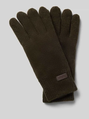 Rękawiczki z mieszanki wełny z prążkowanymi ściągaczami Barbour Ciemnozielony