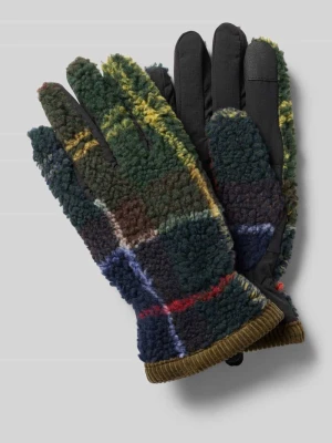 Rękawiczki z ocieplającą podszewką z polaru Barbour Ciemnozielony