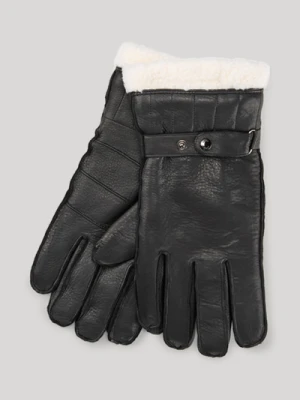 Rękawiczki z owczej skóry w kolorze czarnym Joop