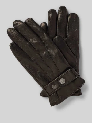 Rękawiczki z palcami ze skóry owczej z patką EEM