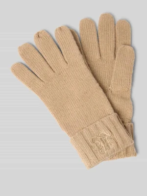 Rękawiczki z wyhaftowanym logo i obszyciem ozdobnymi kamieniami Lauren Ralph Lauren