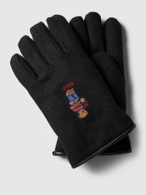 Rękawiczki z wyhaftowanym motywem model ‘BEAR’ Polo Ralph Lauren