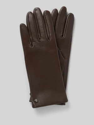 rękawiczki ze skóra cielęca z podszewka z polaru Roeckl Średniobrązowy
