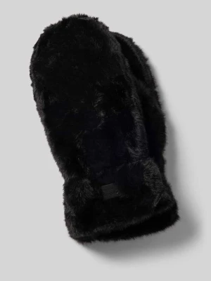 Rękawiczki ze sztucznego futra z detalem z logo Kurt Beines Czarny