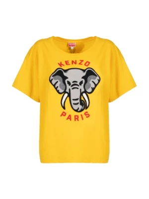 Relaksujący T-shirt w głębokim żółtym kolorze Kenzo