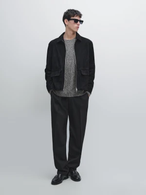Relaxed Fit Trousers - Czarny - - Massimo Dutti - Male