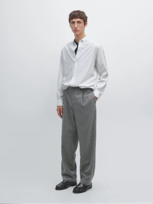 Relaxed Fit Trousers - Szary - - Massimo Dutti - Male
