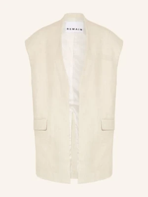 Remain Kamizelka Oversized Z Lnu beige