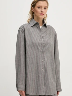 Remain koszula Herringbone Overshirt szary